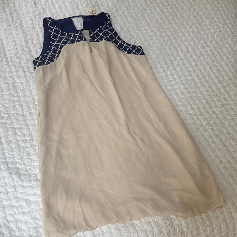 Navy and Cream Boutique Dress